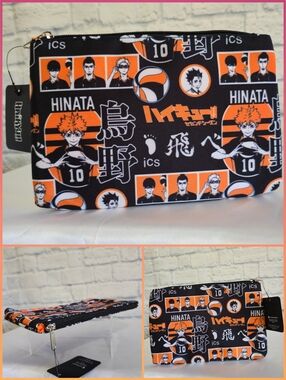 Haikyu Shoyo Hinata Japanese Anime Character Zip Pouch Travel Bag New